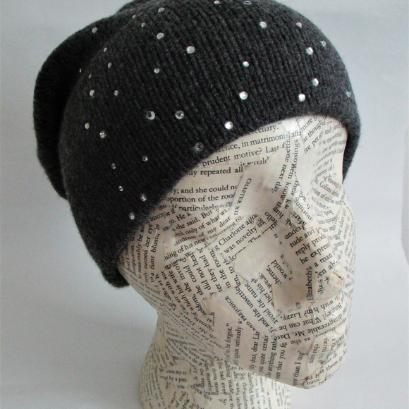 Frost Hats Rhinestones Cashmere Slouchy Hat